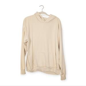 Sporty & Rich Cream Long Sleeve Cotton Sweatshirt Hoodie Size M